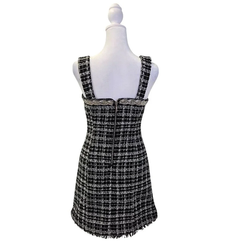 NWT Tahari ASL Boucle Tweed Mini Dress with Rhinestones Size 2 Petite - Picture 2 of 7